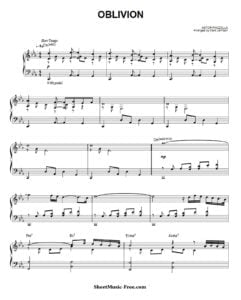 oblivion free sheet music pdf