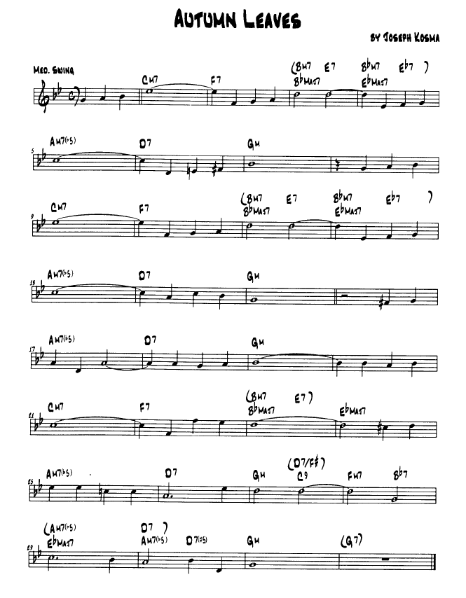 improvisation jazz sheet music