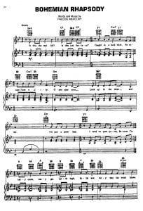 queen sheet music partitura