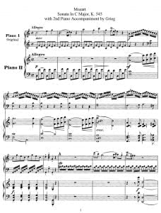 MozArt Sonata 545 C Major arr. 2 pianos Grieg