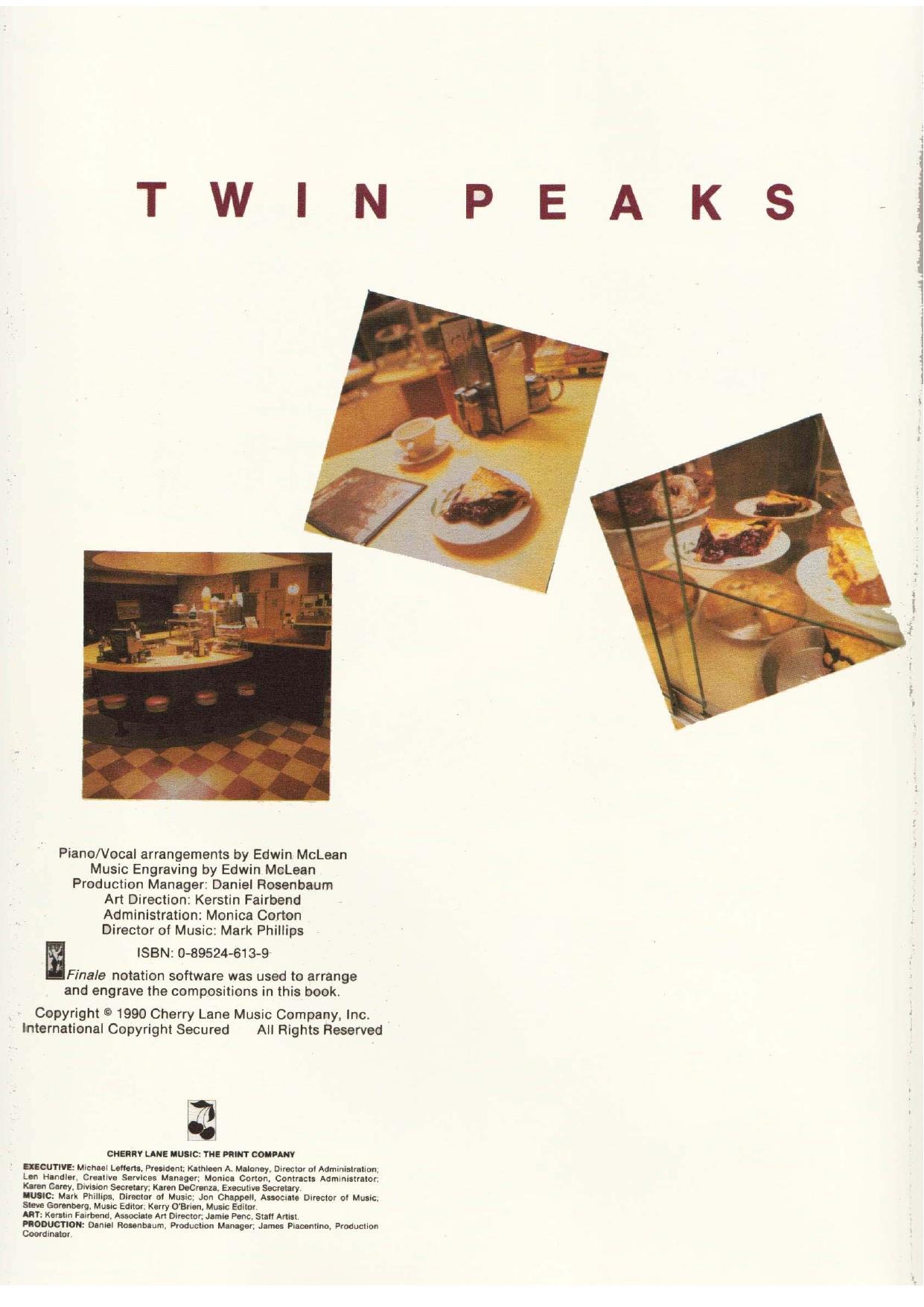 Angelo Badalamenti – Twin Peaks (sheet music book)