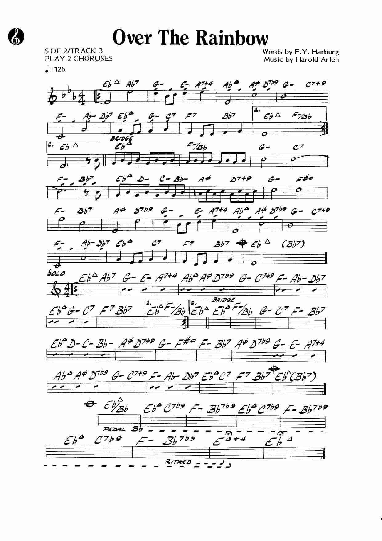 Jazz Play Along  Over the Rainbow (with sheet music) sheet music partitura