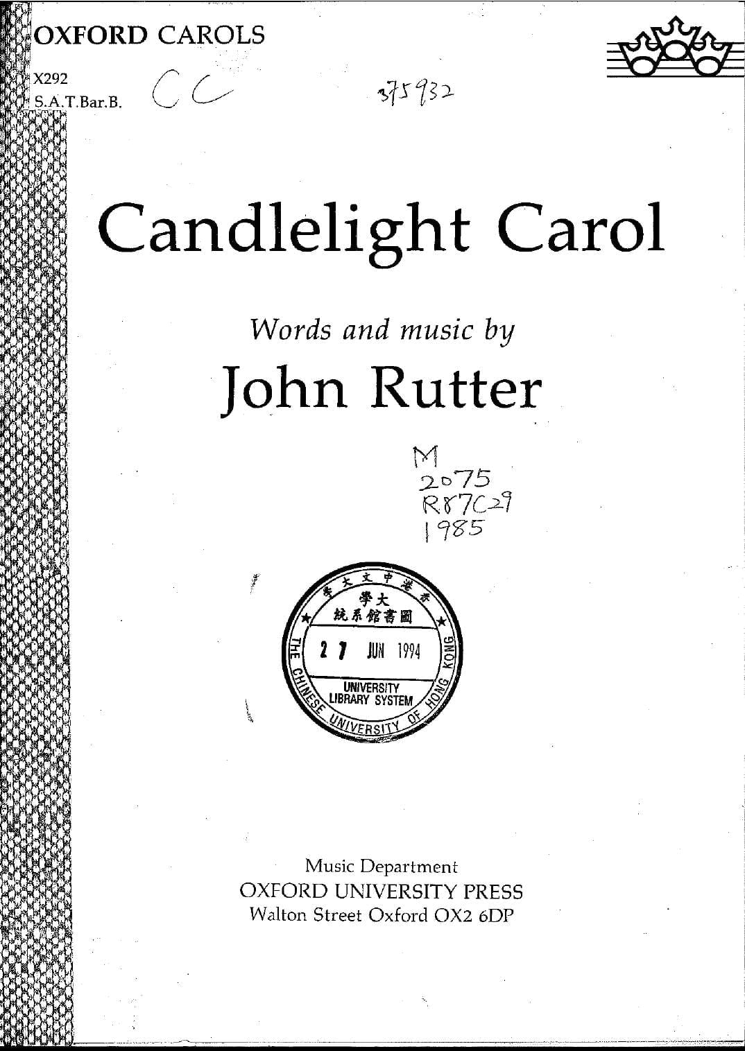John Rutter A Clare Benediction Piano solo sheet music
