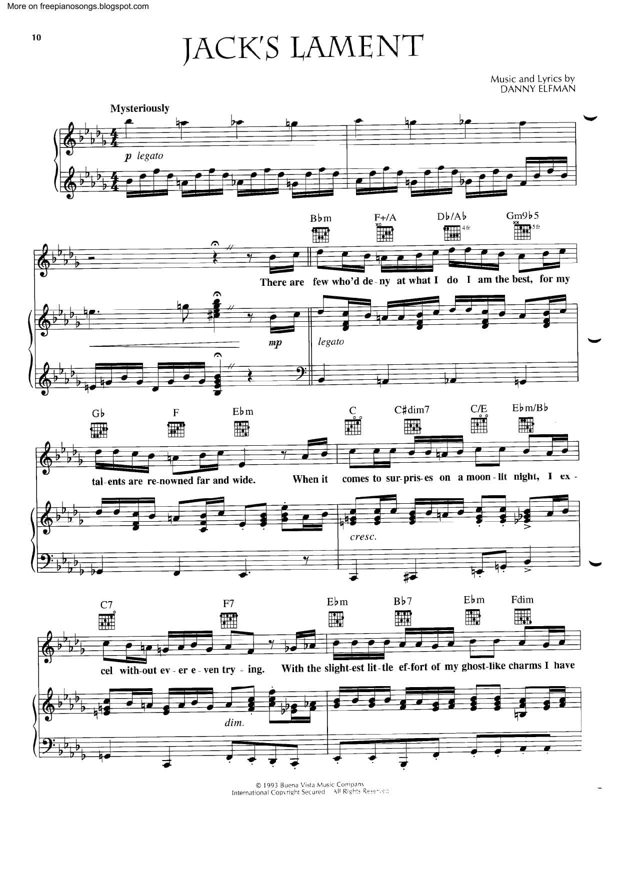 Danny Elfman Sheet music pdf