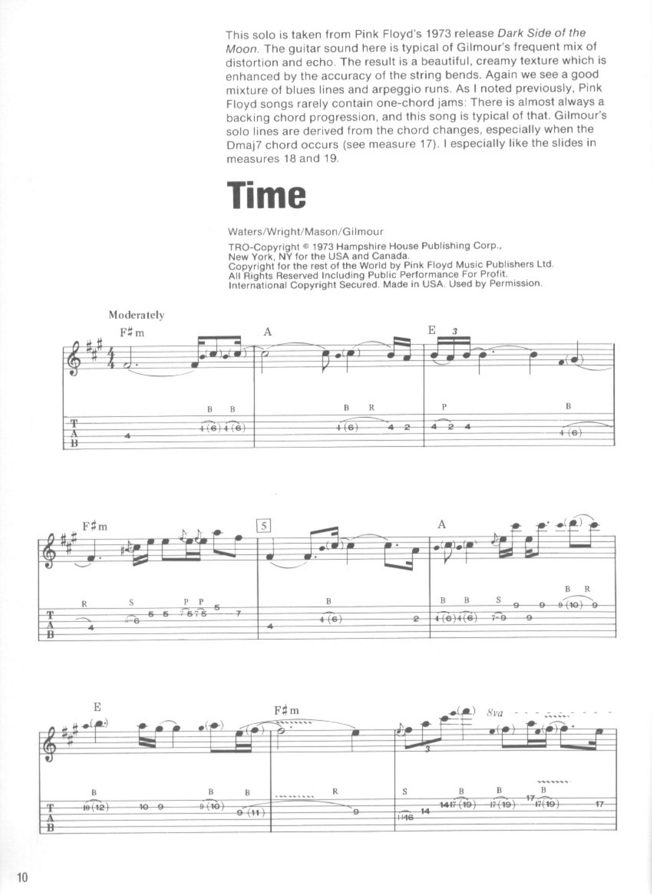 David Gilmour free sheet music pdf