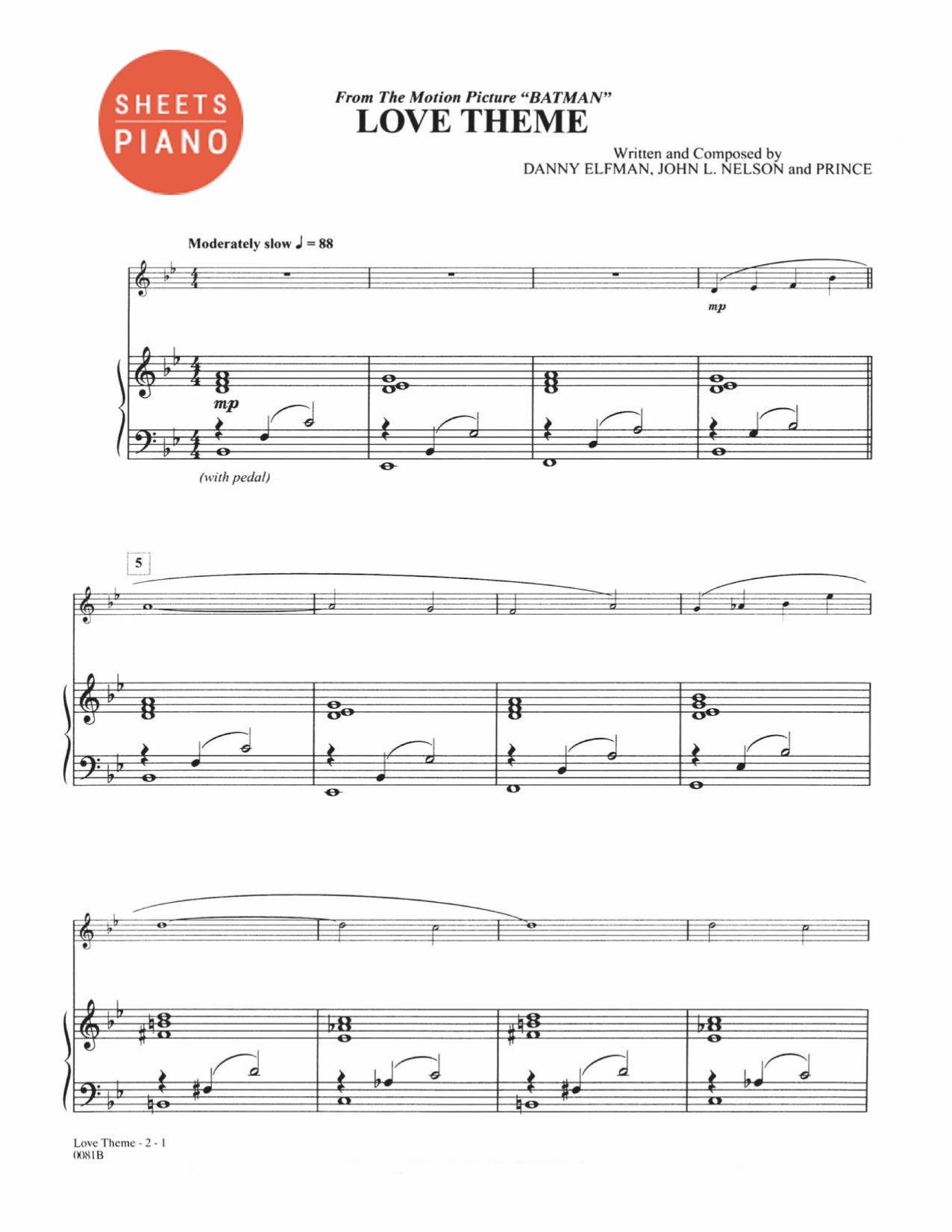 danny elfman free sheet music & scores pdf