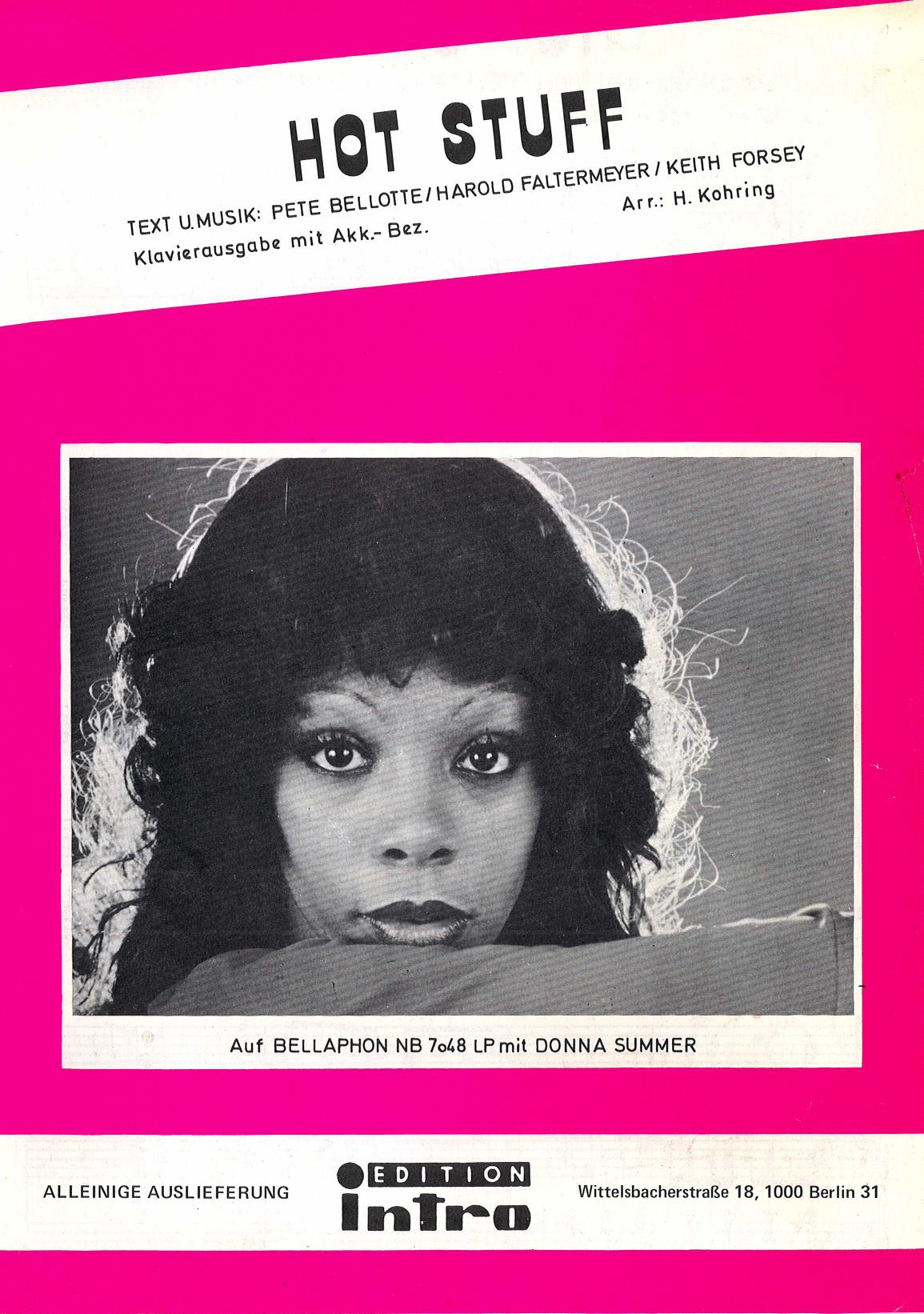 Donna Summer Hot Stuff Sheet Music