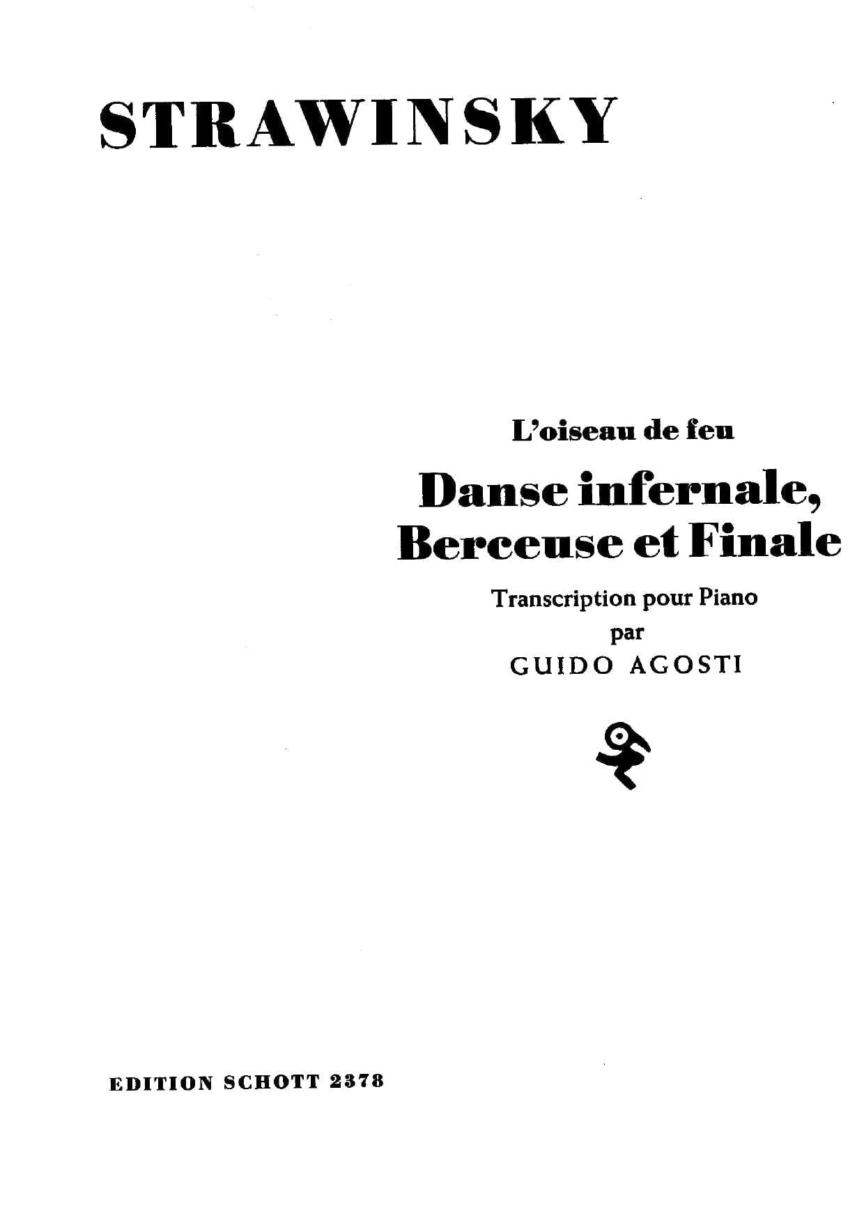 Enjoy Beauty And Magic Stravinsky The Firebird 1910 Sheet Music