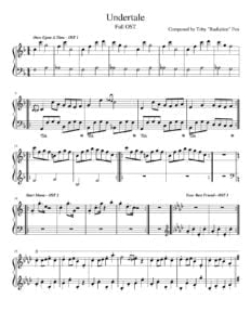 free sheet music & scores pdf undertale UNDERTALE 楽譜