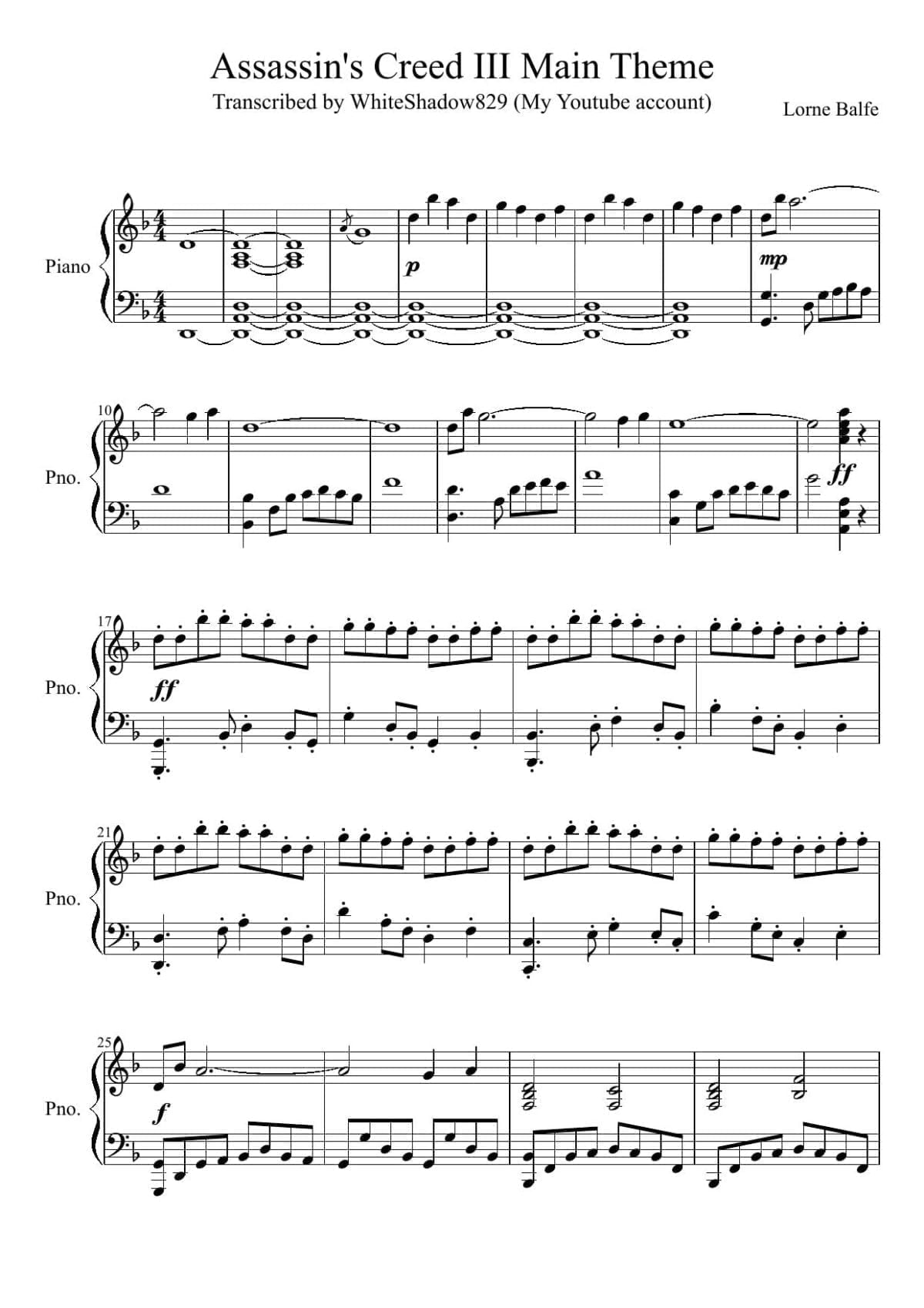 Video Games Sheet Music , Sheet Music Library (PDF)