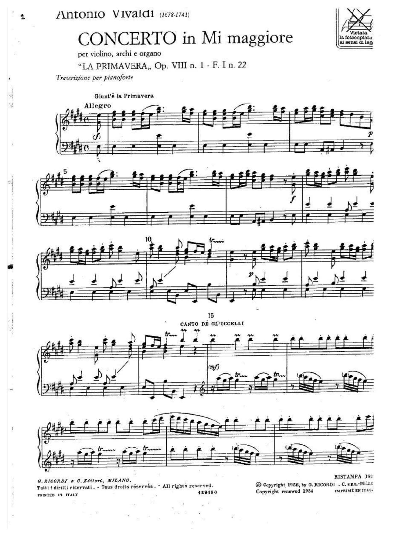 vivaldi free download sheet music & scores pdf