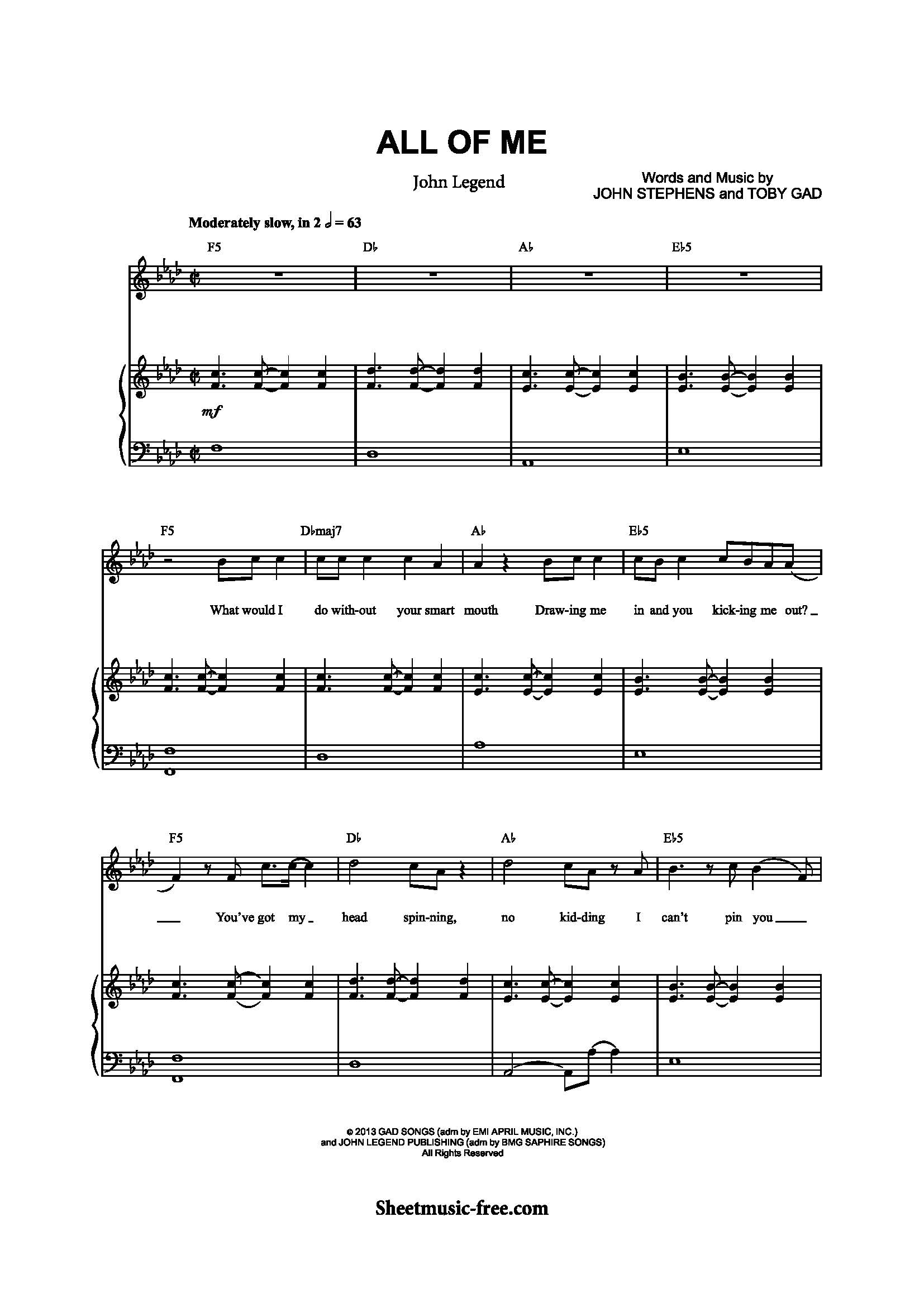 John Legend sheet music download