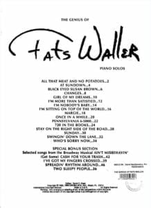 Fats Waller Pianosolos sheet music download partitura partition spartito