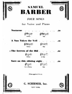 sheet music score download partitura partition spartiti 楽譜 Samuel Barber