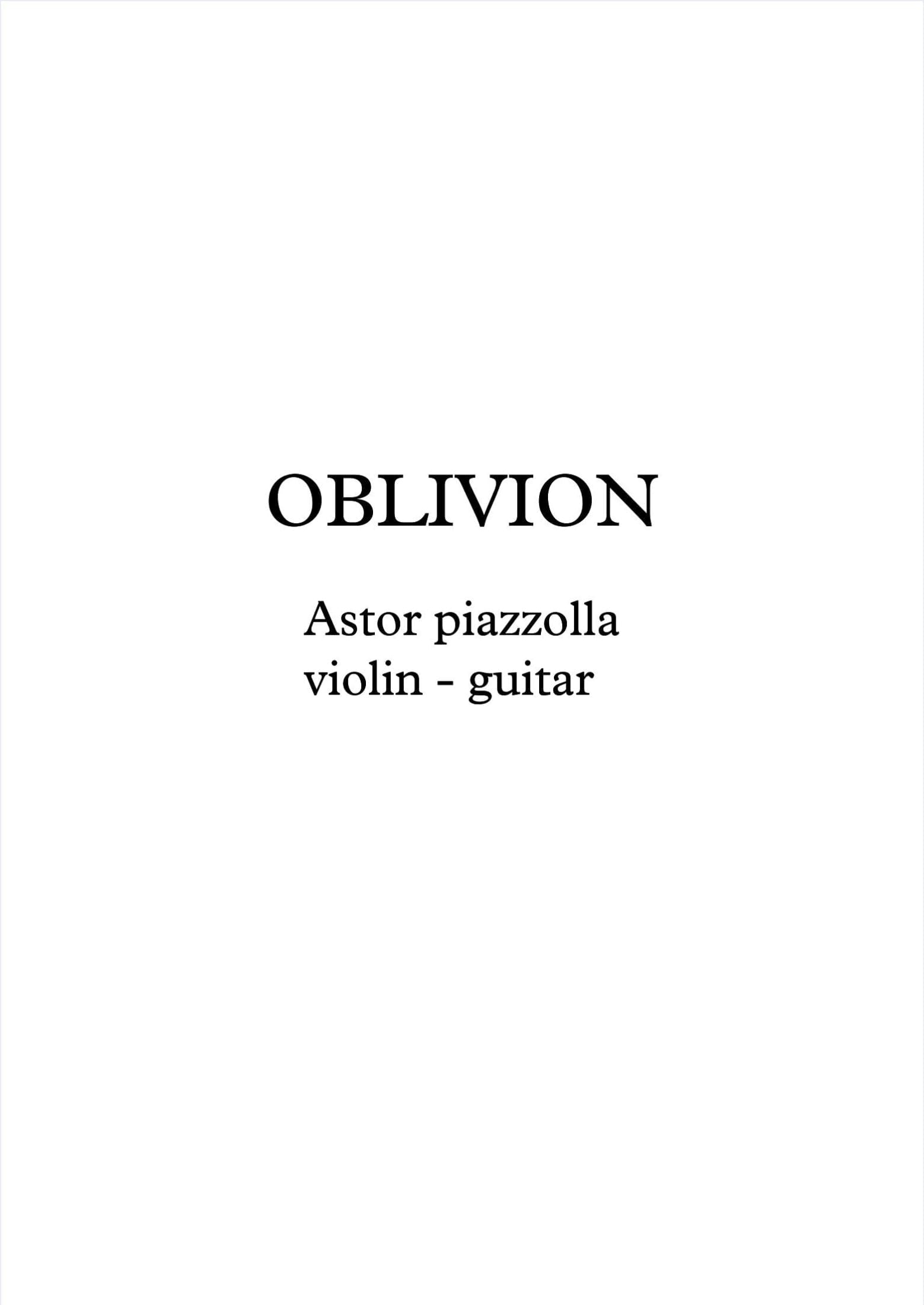 Oblivion (Astor Piazzolla) by Nadja Kossinskaja, guitar (with sheet music)