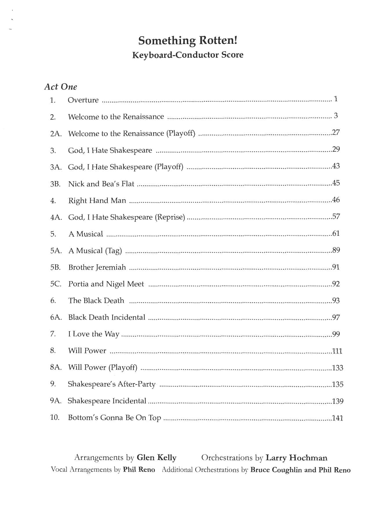 Something Rotten! Keyboard - Conductor Score Wayne Kirkpatrick And ...