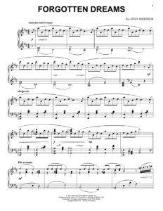 Leroy Anderson and the Forgotten Dreams (piano sheet music)