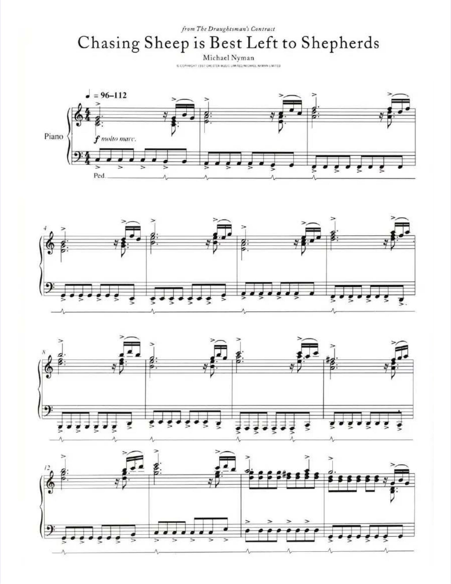 Big My Secret - Music from the film "The Piano" (1) - by Michael Nyman free scores