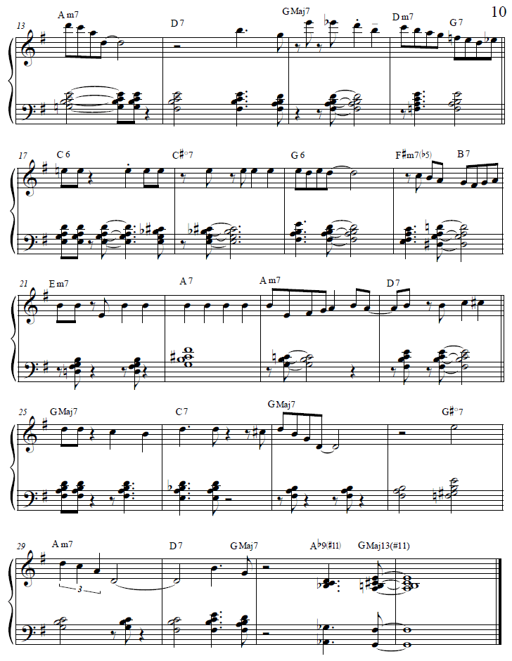 jazz piano sheet music