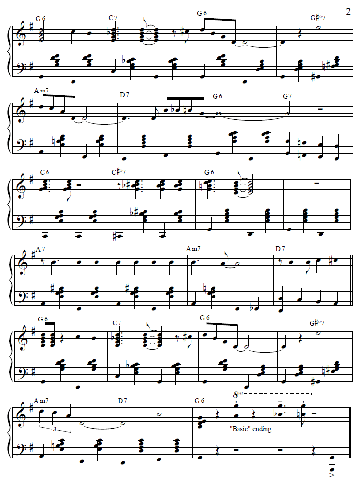 jazz piano sheet music