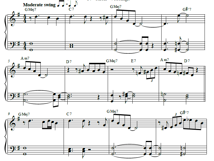 jazz piano sheet music