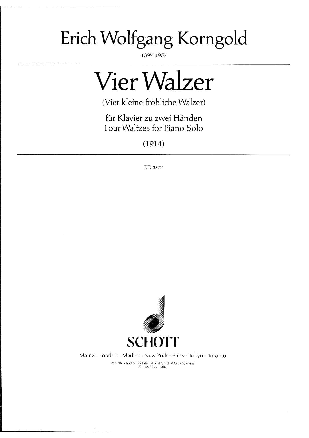 Korngold free scores pdf