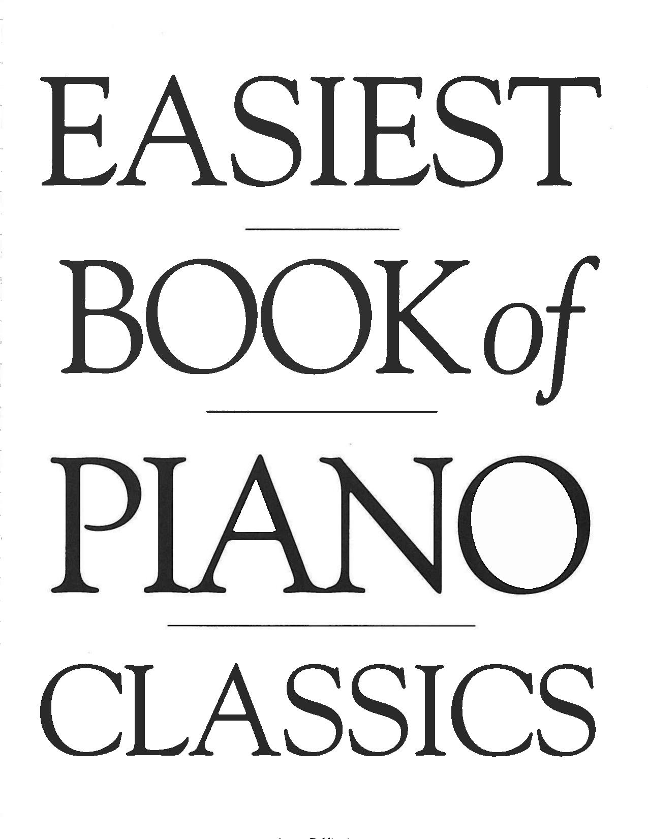 Easiest Book Of Piano Classics