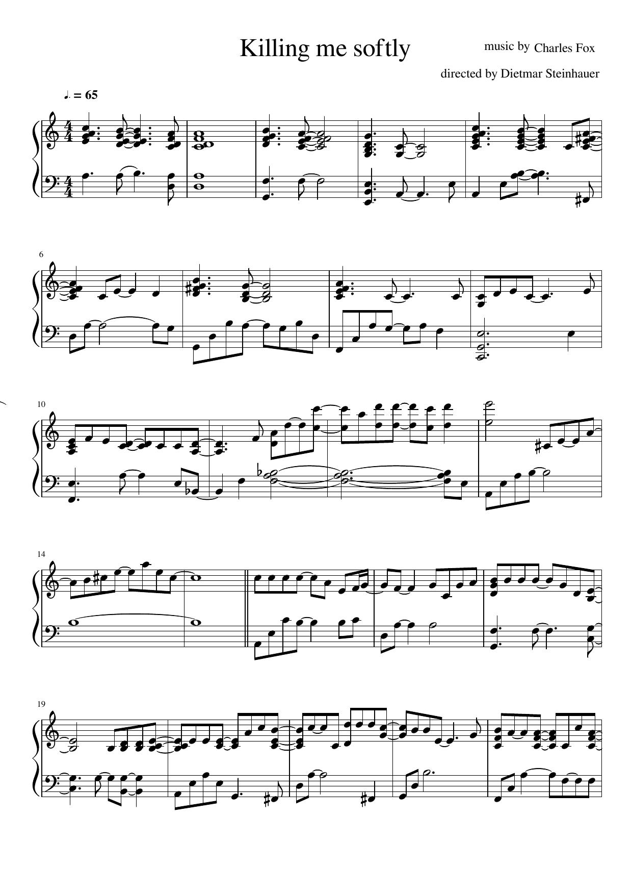 Killing Me Softly With His Song (Lead Sheet Music & lyrics)