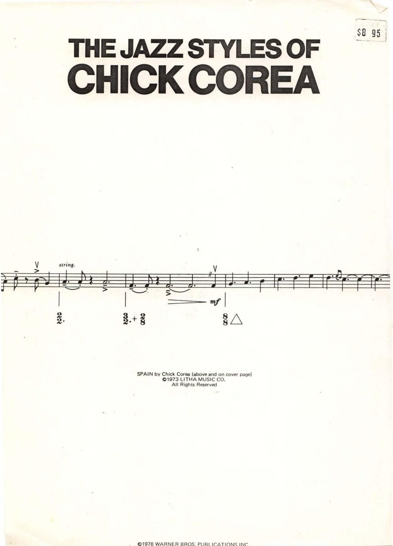Improvisation Piano Exercises from Chick Corea free sheet music partitura partition noten