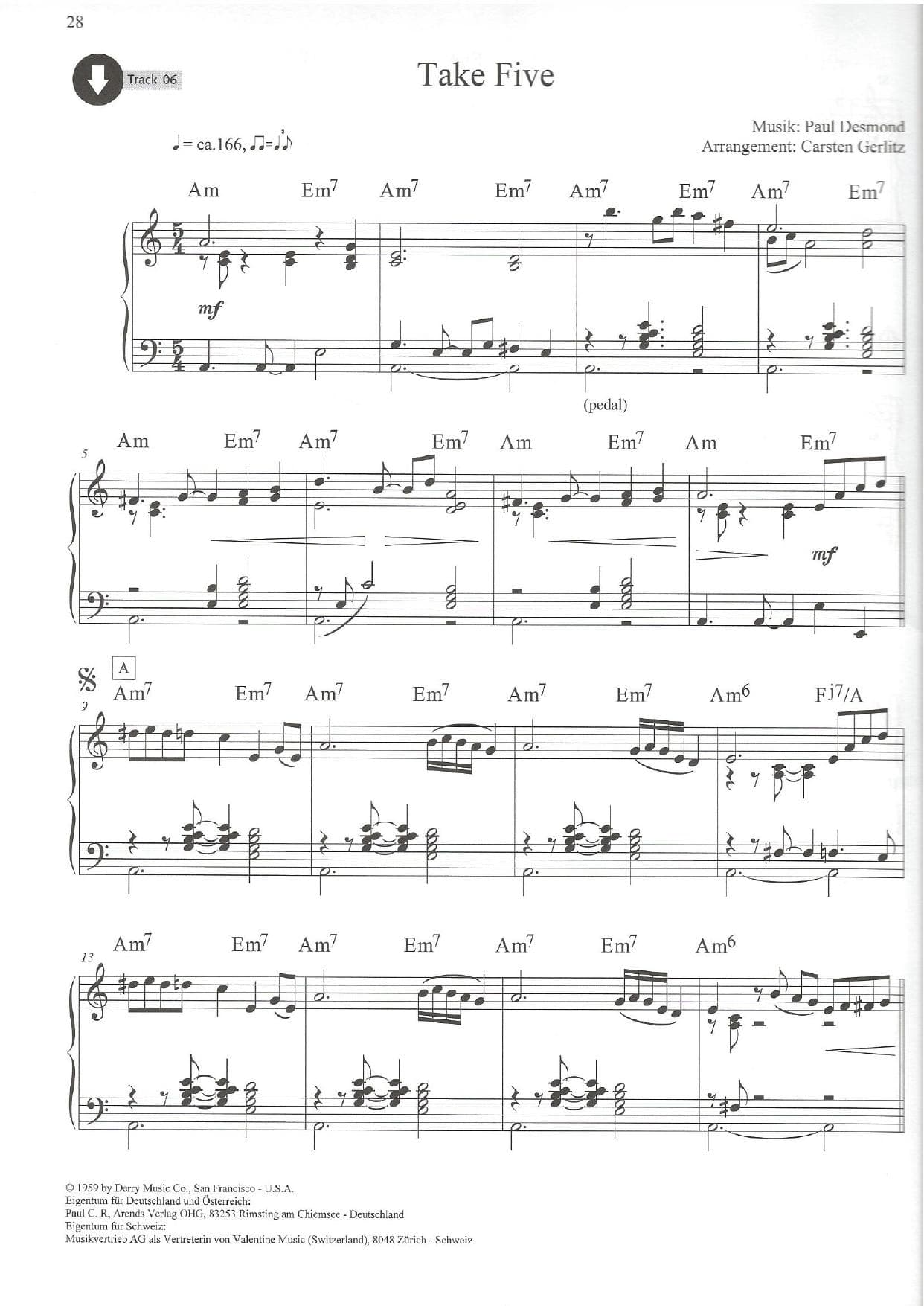 Take Five – Dave Brubeck (sheet music)