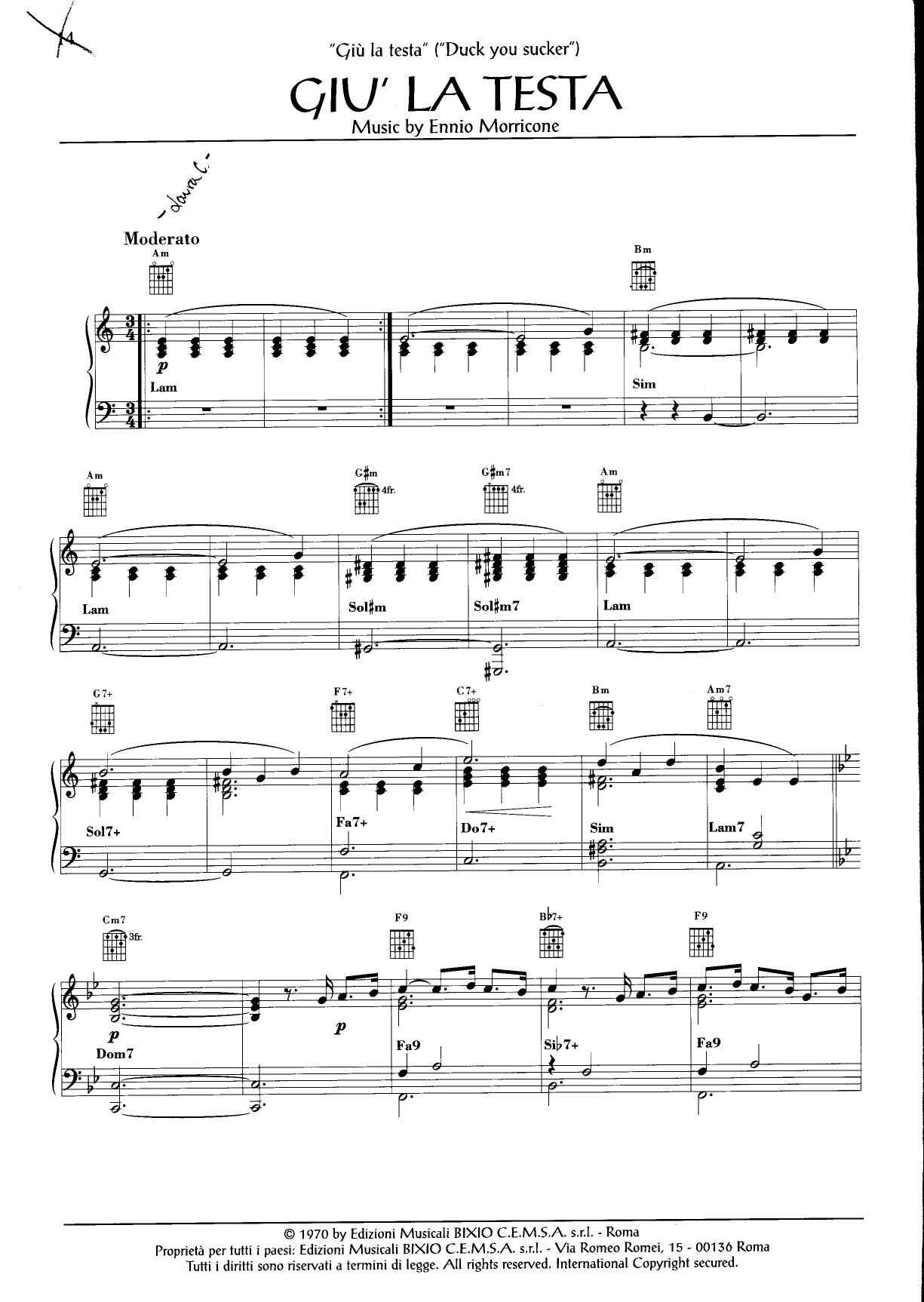 Morricone free sheet music partitura partition noten