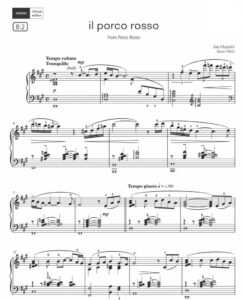 Joe Hisaishi PORCO ROSSO, piano solo, ABRSM Grade 8 2025-26 sheet music