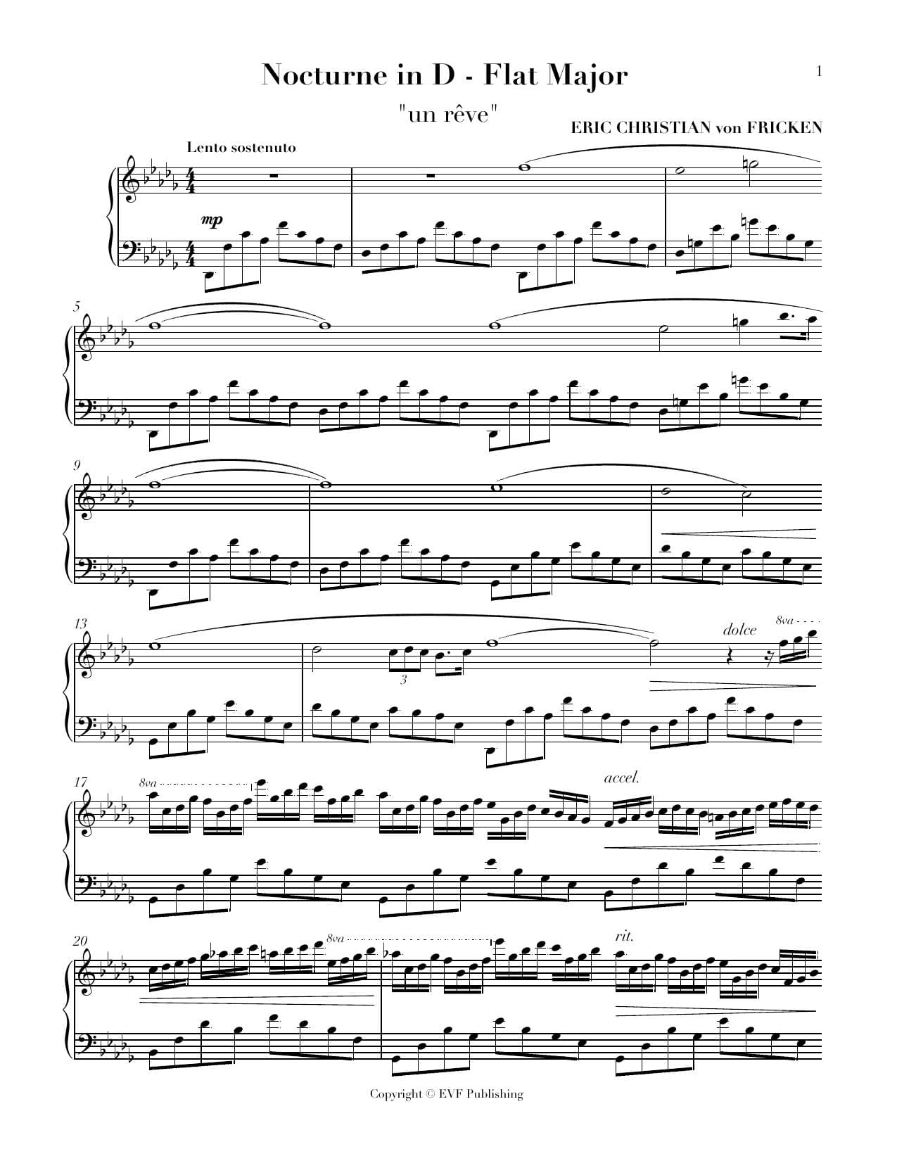 Nocturne in D-Flat Major “un rêve” – Eric Christian von Fricken (2020)